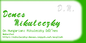 denes mikuleczky business card